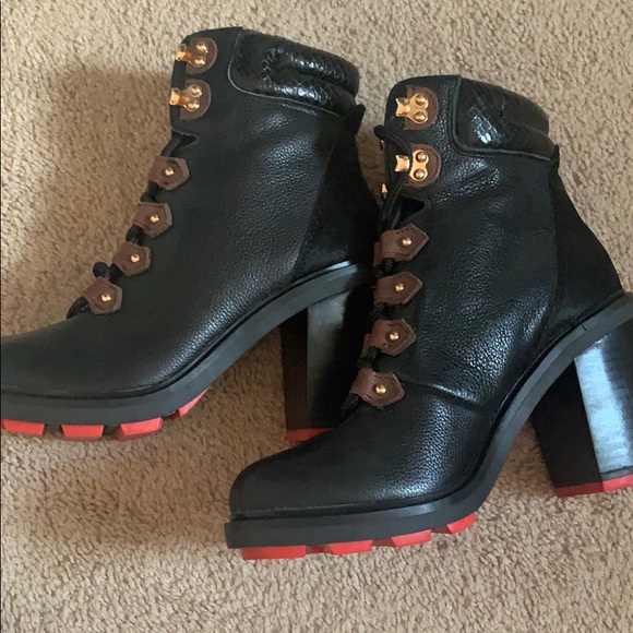 SOLD Leather calf hair suede booties - Picture 5 of 7